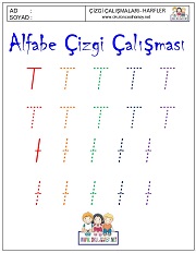 u harfi çizgi çalışması